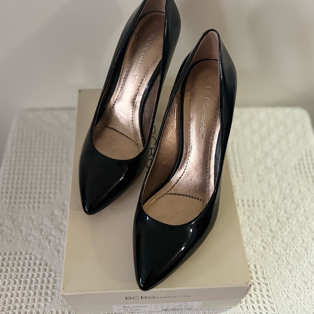 BCBGeneration Glossy Black Heels